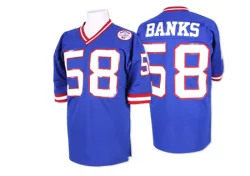 Authentic Carl Banks Men's New York Giants Blue Throwback Jersey - Mitchell and Ness