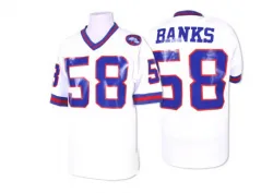 Authentic Carl Banks Men's New York Giants White Throwback Jersey - Mitchell and Ness