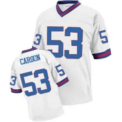 Authentic Harry Carson Men's New York Giants White Throwback Jersey - Mitchell and Ness
