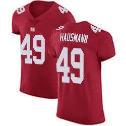 Elite Jake Hausmann Men's New York Giants Red Alternate Vapor Untouchable Jersey - Nike