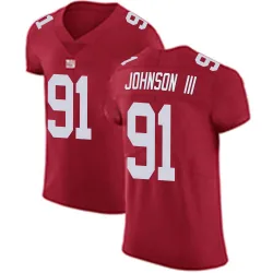 Elite Raymond Johnson III Men's New York Giants Red Alternate Vapor Untouchable Jersey - Nike