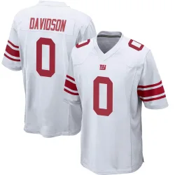Game D.J. Davidson Men's New York Giants White Jersey - Nike