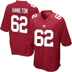 Game Devery Hamilton Men's New York Giants Red Alternate Jersey - Nike
