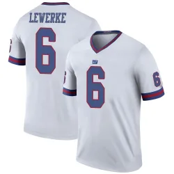 Legend Brian Lewerke Men's New York Giants White Color Rush Jersey - Nike