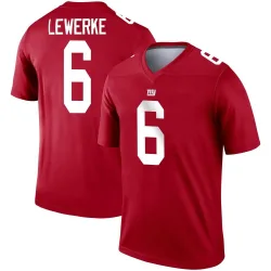 Legend Brian Lewerke Youth New York Giants Red Inverted Jersey - Nike