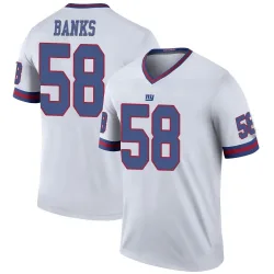 Legend Carl Banks Youth New York Giants White Color Rush Jersey - Nike