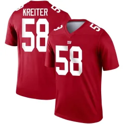 Legend Casey Kreiter Men's New York Giants Red Inverted Jersey - Nike
