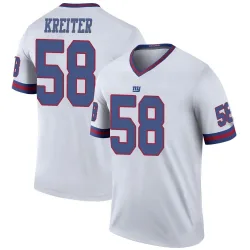 Legend Casey Kreiter Youth New York Giants White Color Rush Jersey - Nike