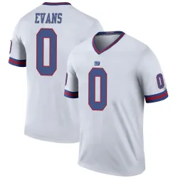 Legend Darren Evans Men's New York Giants White Color Rush Jersey - Nike