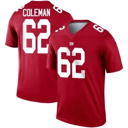 Legend Davon Coleman Men's New York Giants Red Inverted Jersey - Nike