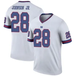 Legend Dwayne Johnson Jr. Men's New York Giants White Color Rush Jersey - Nike