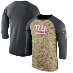 Legend Men's New York Giants Camo/Anthracite Salute to Service 2017 Sideline Performance Three-Quarter Sleeve T-Shirt - Nike