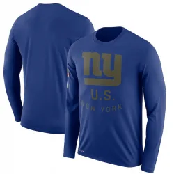Legend Men's New York Giants Royal 2018 Salute to Service Sideline Performance Long Sleeve T-Shirt - Nike