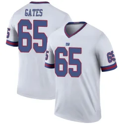 Legend Nick Gates Men's New York Giants White Color Rush Jersey - Nike