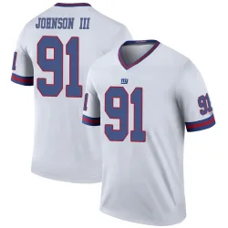 Legend Raymond Johnson III Youth New York Giants White Color Rush Jersey - Nike