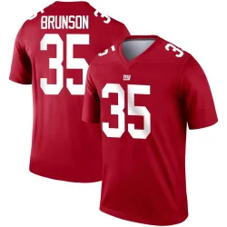 Legend TJ Brunson Men's New York Giants Red Inverted Jersey - Nike