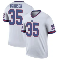 Legend TJ Brunson Men's New York Giants White Color Rush Jersey - Nike
