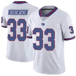 Limited Aaron Robinson Men's New York Giants White Color Rush Jersey - Nike