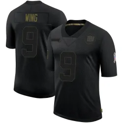 Limited Brad Wing Men's New York Giants Black 2020 Salute To Service Retired Jersey - Nike
