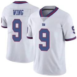 Limited Brad Wing Men's New York Giants White Color Rush Jersey - Nike