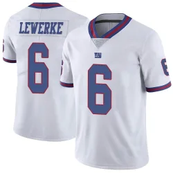 Limited Brian Lewerke Youth New York Giants White Color Rush Jersey - Nike