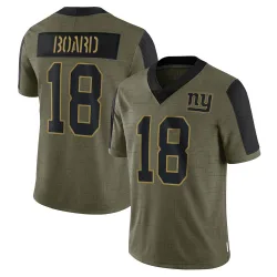 Limited C.J. Board Men's New York Giants Olive 2021 Salute To Service Jersey - Nike