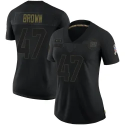 Limited Cam Brown Women's New York Giants Black 2020 Salute To Service Jersey - Nike