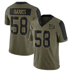 Limited Carl Banks Men's New York Giants Olive 2021 Salute To Service Jersey - Nike
