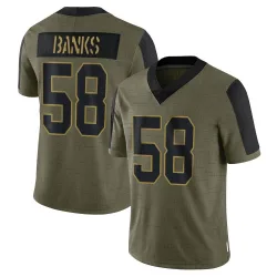 Limited Carl Banks Youth New York Giants Olive 2021 Salute To Service Jersey - Nike