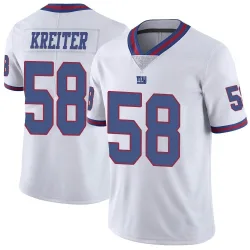 Limited Casey Kreiter Men's New York Giants White Color Rush Jersey - Nike