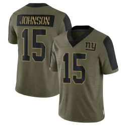 Limited Collin Johnson Men's New York Giants Olive 2021 Salute To Service Jersey - Nike