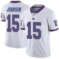 Limited Collin Johnson Men's New York Giants White Color Rush Jersey - Nike