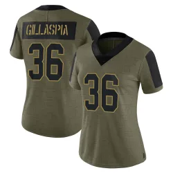 Limited Cullen Gillaspia Women's New York Giants Olive 2021 Salute To Service Jersey - Nike