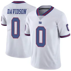 Limited D.J. Davidson Men's New York Giants White Color Rush Jersey - Nike