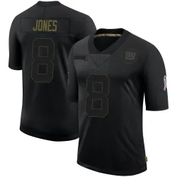 Limited Daniel Jones Men's New York Giants Black 2020 Salute To Service Retired Jersey - Nike