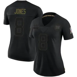 Limited Daniel Jones Women's New York Giants Black 2020 Salute To Service Jersey - Nike