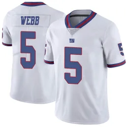 Limited Davis Webb Youth New York Giants White Color Rush Jersey - Nike