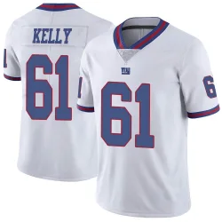 Limited Derrick Kelly Youth New York Giants White Color Rush Jersey - Nike