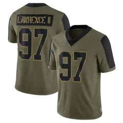 Limited Dexter Lawrence Youth New York Giants Olive 2021 Salute To Service Jersey - Nike