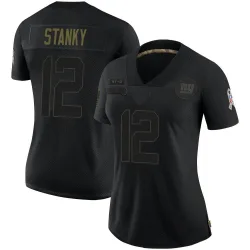 Limited Eddie Stanky Women's New York Giants Black 2020 Salute To Service Jersey - Nike