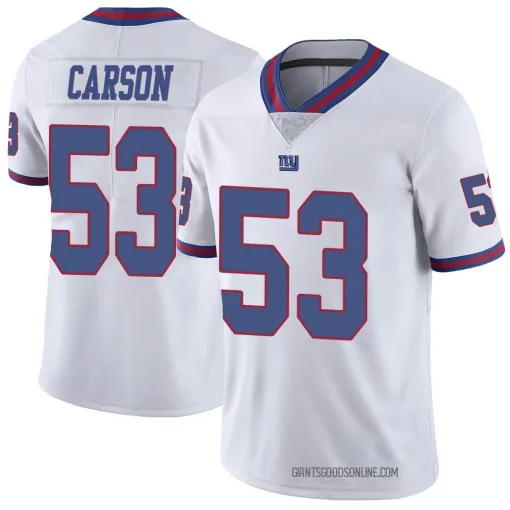 Limited Harry Carson Youth New York Giants White Color Rush Jersey - Nike