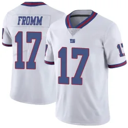 Limited Jake Fromm Men's New York Giants White Color Rush Jersey - Nike