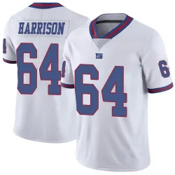 Limited Jonotthan Harrison Men's New York Giants White Color Rush Jersey - Nike