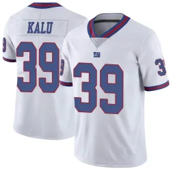 Limited Joshua Kalu Men's New York Giants White Color Rush Jersey - Nike