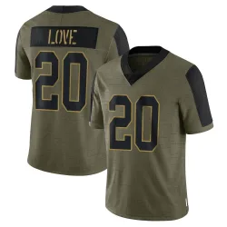 Limited Julian Love Youth New York Giants Olive 2021 Salute To Service Jersey - Nike