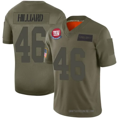 Limited Justin Hilliard Men's New York Giants Camo 2019 Salute to Service Jersey - Nike
