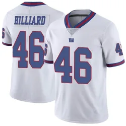 Limited Justin Hilliard Men's New York Giants White Color Rush Jersey - Nike