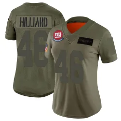 Limited Justin Hilliard Women's New York Giants Camo 2019 Salute to Service Jersey - Nike