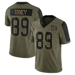 Limited Kadarius Toney Men's New York Giants Olive 2021 Salute To Service Jersey - Nike