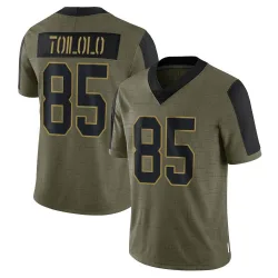 Limited Levine Toilolo Youth New York Giants Olive 2021 Salute To Service Jersey - Nike